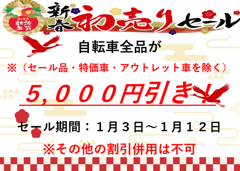 新春！初売りセール！！　1月3日から開催！