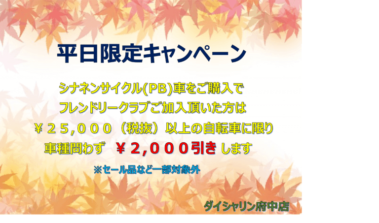 11月平日キャンペーン